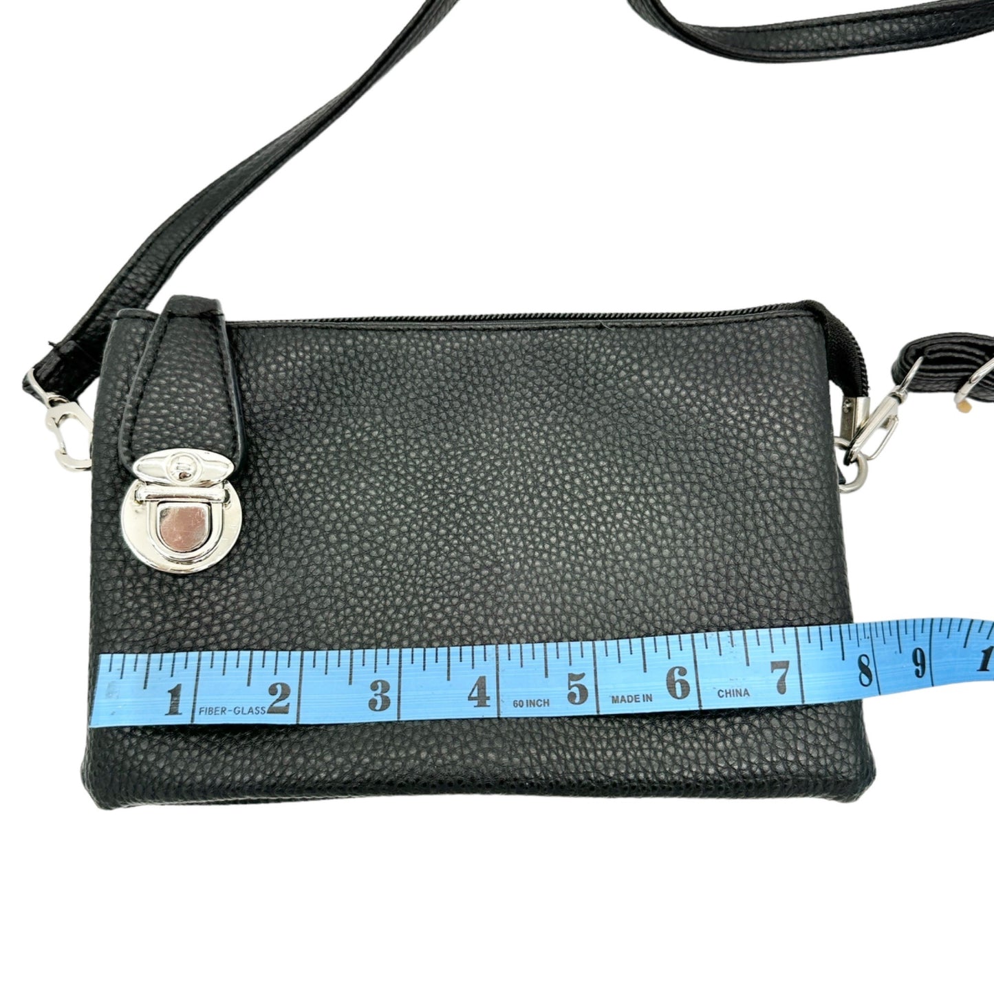 Crossbody Bag Purse Handbag Black Adjustable Strap Zipper Pockets