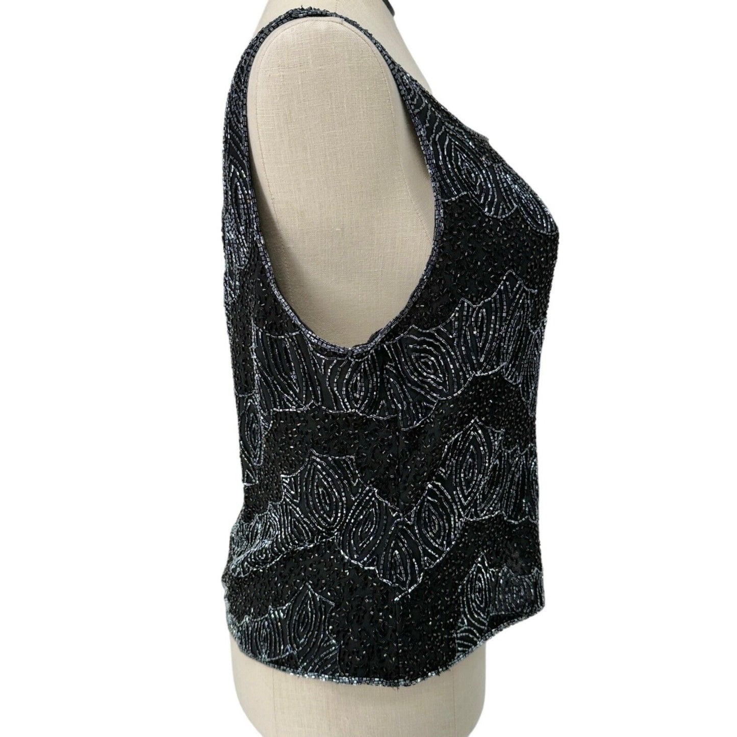 Dressbarn Collection Halter Top Womens XL Black Sequin Lined