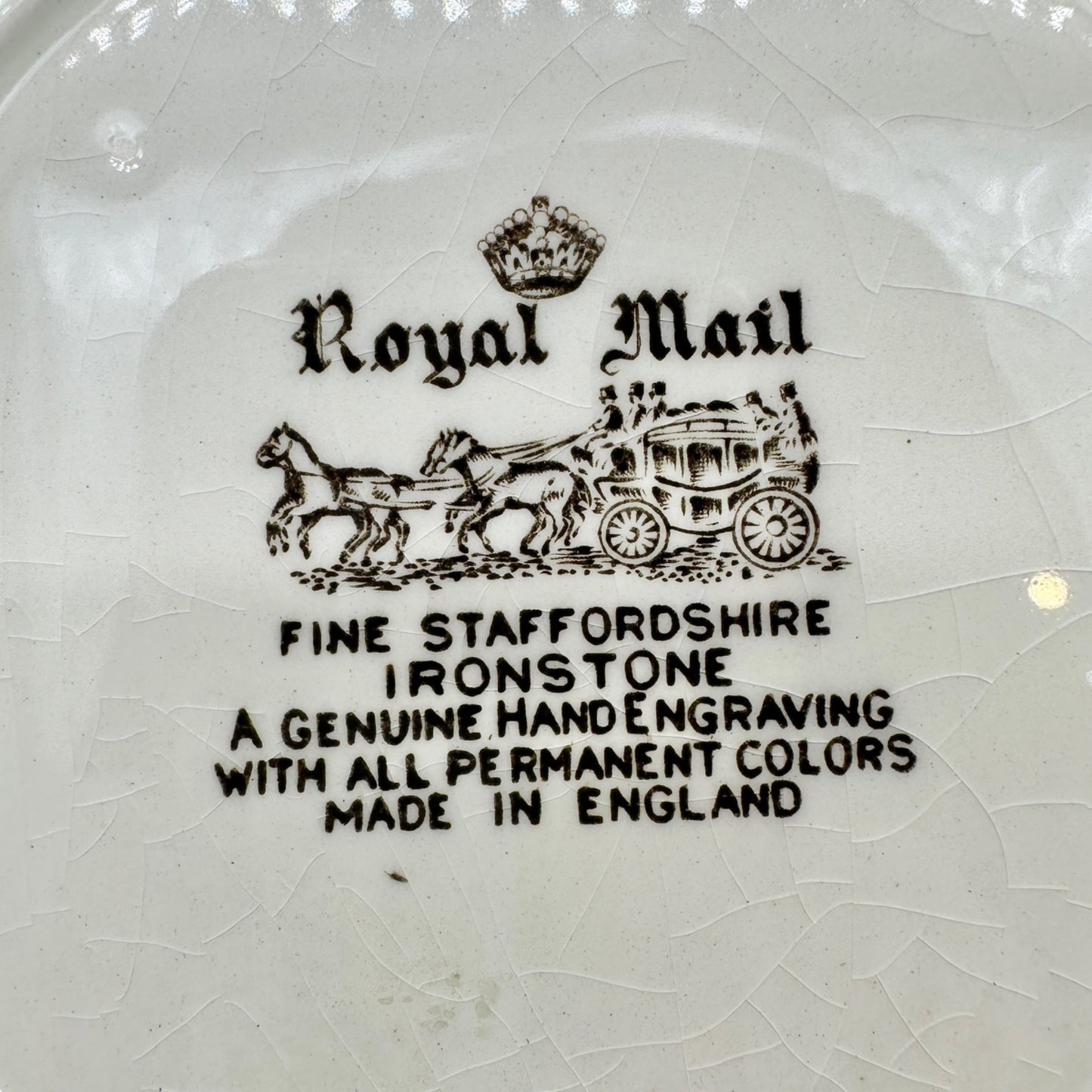 Royal Mail Fine Staffordshire Ironstone Lunch/Dessert Plate 8" England