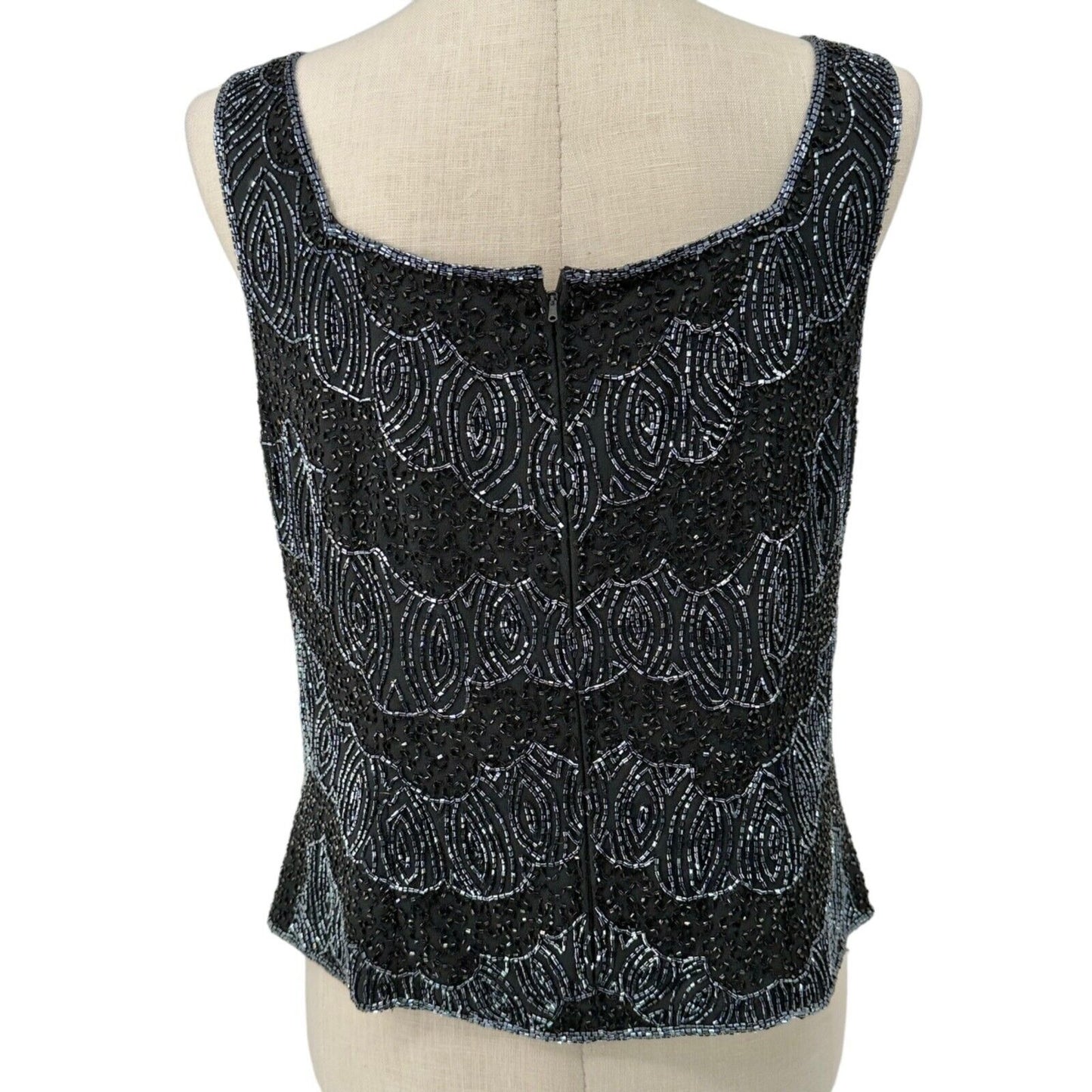 Dressbarn Collection Halter Top Womens XL Black Sequin Lined