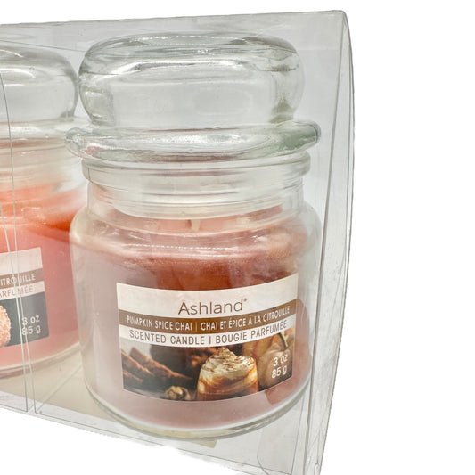 Ashland Candle Trio Fall Autumn Scents NIP Cinnamon Pumpkin Spice Chai