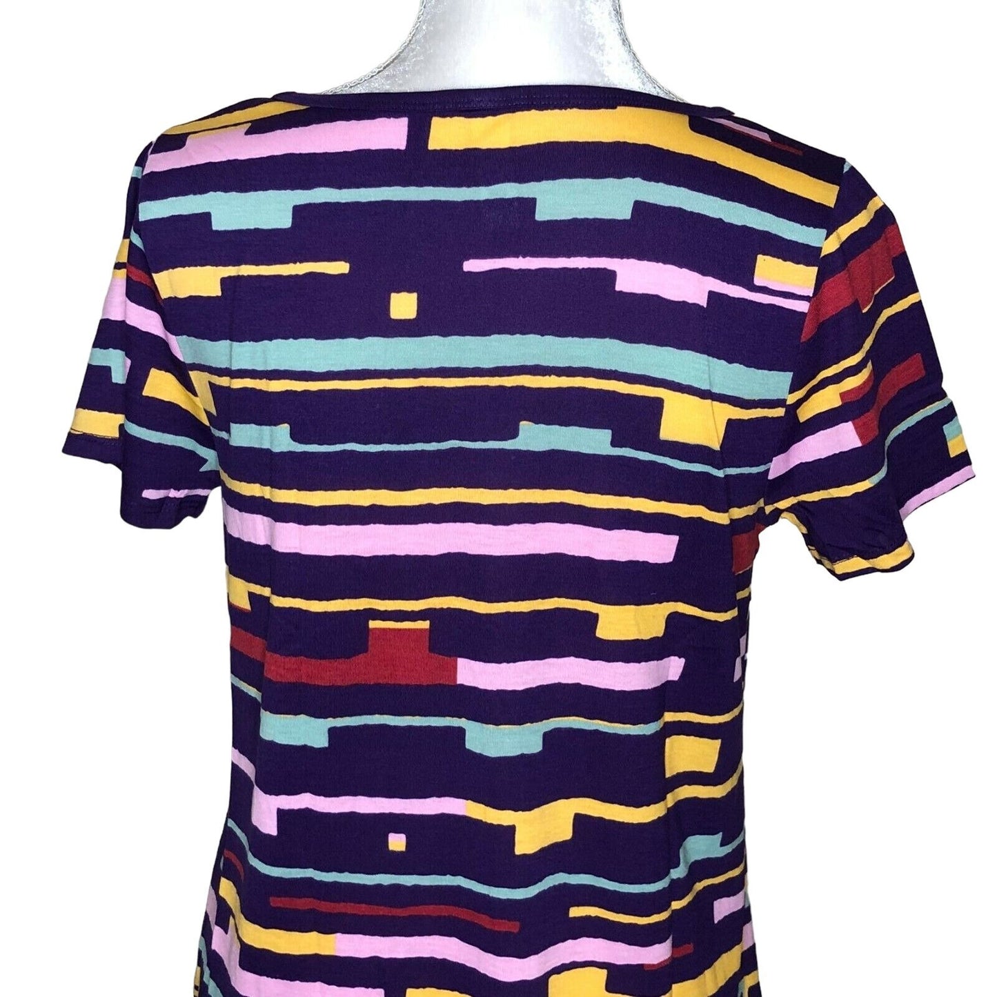 LuLaRoe Classic T Women's Top Small Purple and Multicolored Stripes NWT