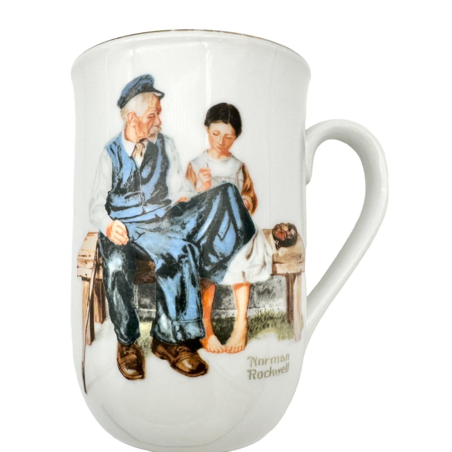 Norman Rockwell Museum Mugs Set 4 Toymaker LH Keepers Daughter Good Boy Cobbler