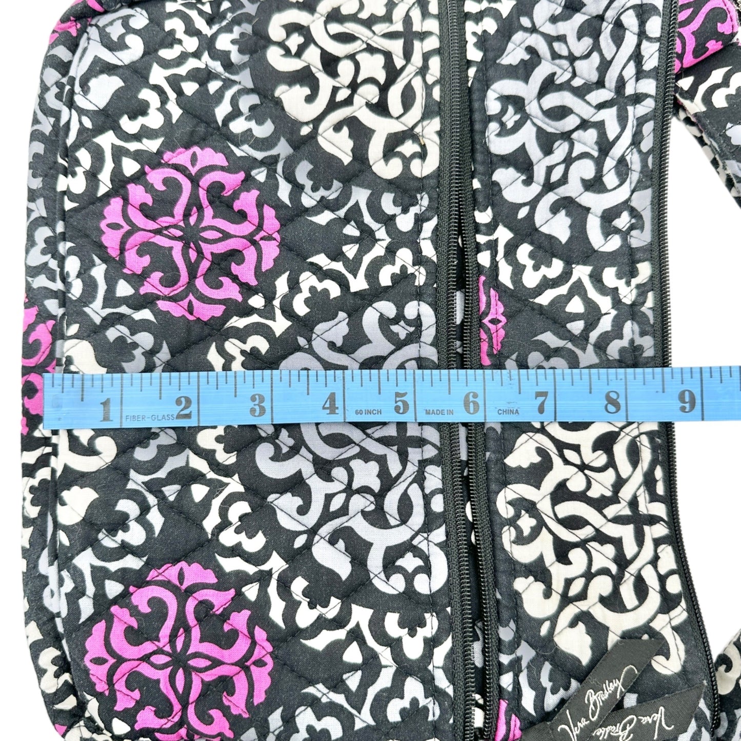 Vera Bradley Canterbury Magenta Crossbody Bag 11 x 8.5 x 4 Black White Magenta