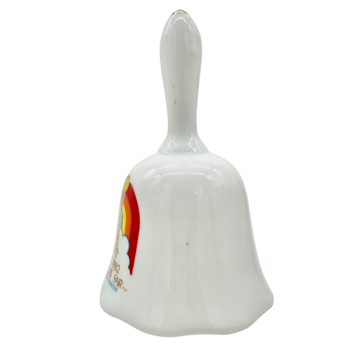 Vintage 1982 Worlds Fair Ceramic Souvenir Bell Knoxville TN Rainbow Design 5.5”H