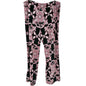 New Directions Curvy Pants Womens 1X Black Red Paisley Print Pull-On Poly Blend