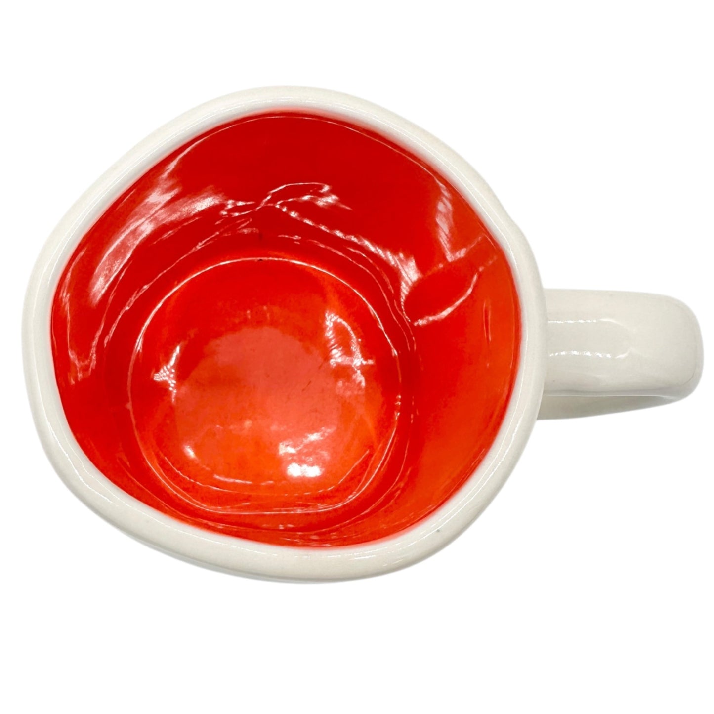 Rae Dunn Artisan Collection 20 oz Mug BOSSY White Black Letter Orange Inside NEW