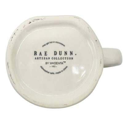 Rae Dunn Artisan Collection 20 oz Mug BOSSY White Black Letter Orange Inside NEW