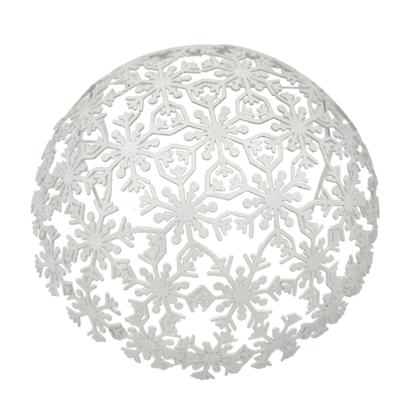 Snowflake Cutout Bowl White With White Garland and Blue White Ornaments Set