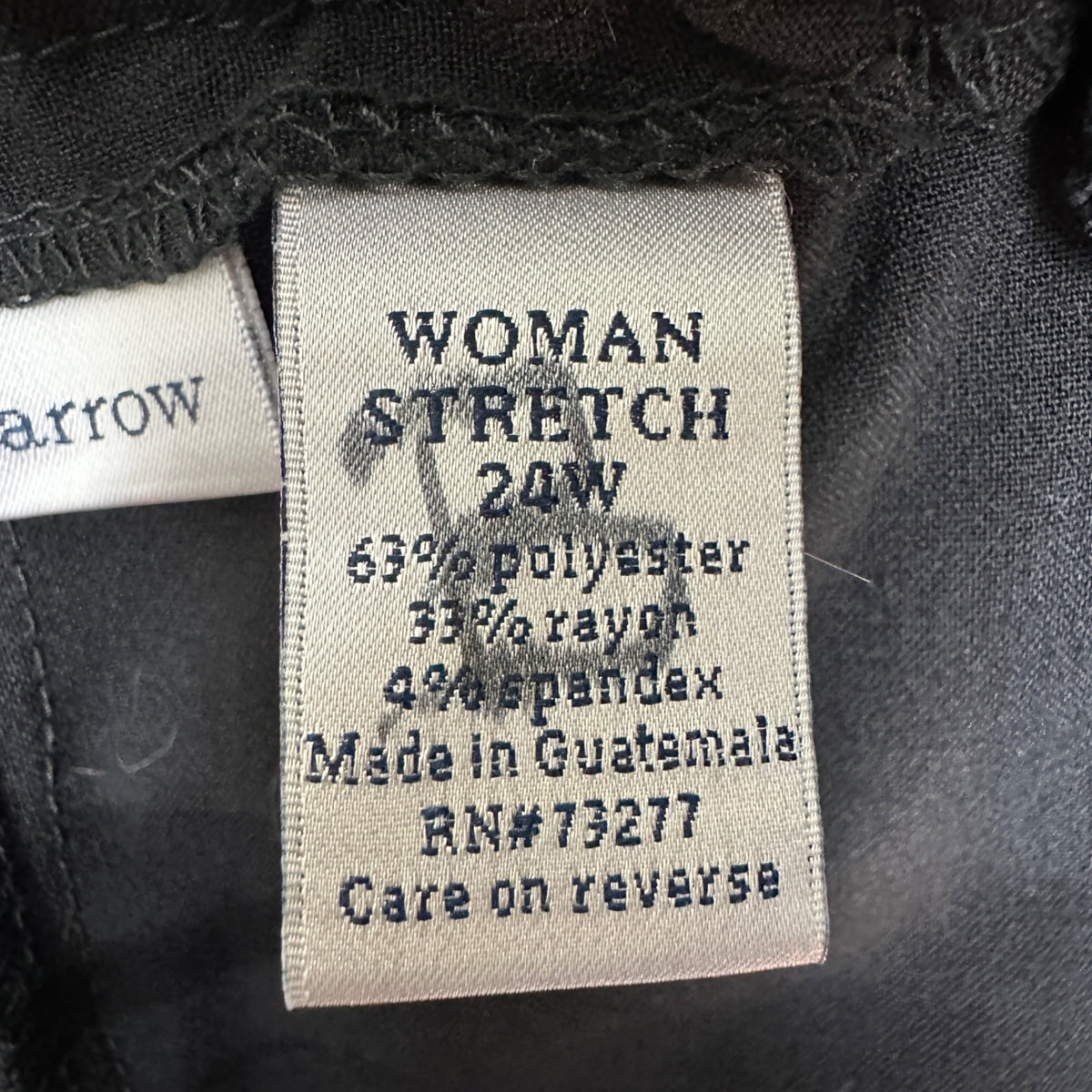 Womens Black Stretch Pants 24W Elastic Waist Relaxed Fit by Croft & Barrow
