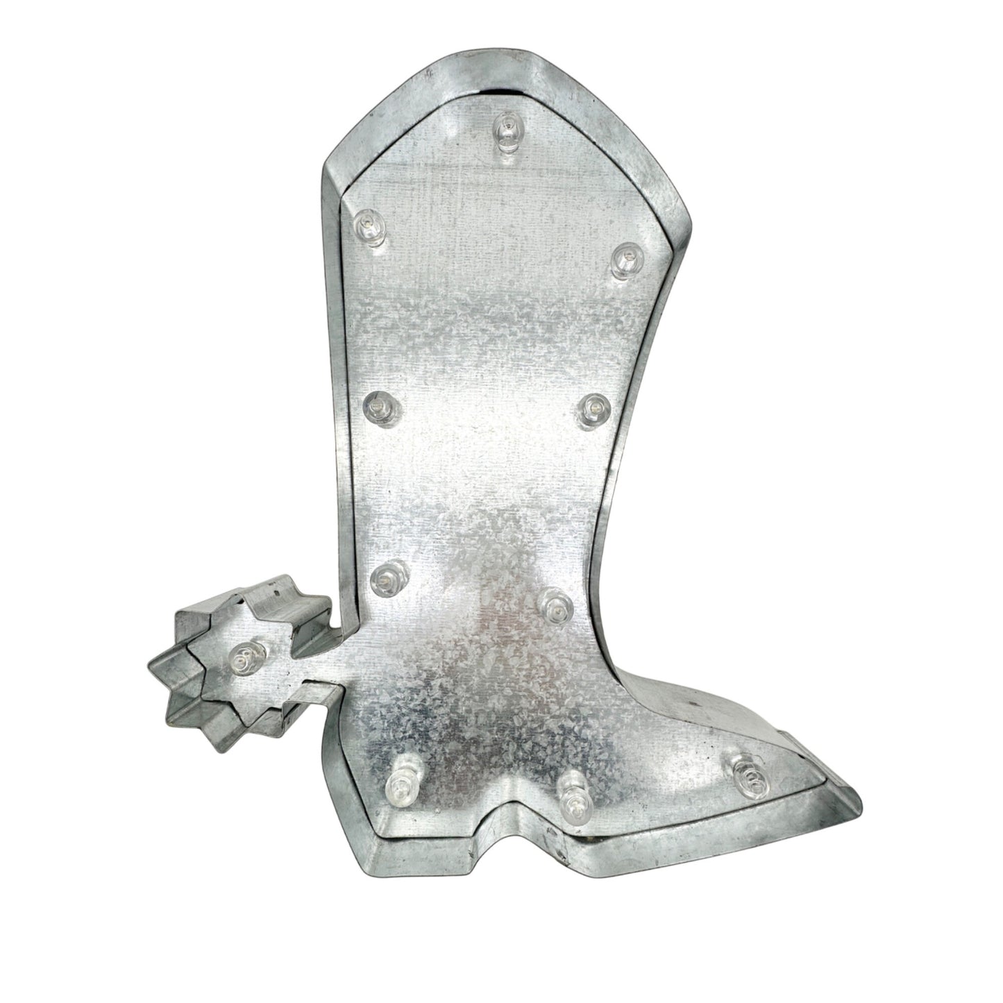 Cowboy Boot Shaped Metal Marquee Light with Timer Battery Operated Western
