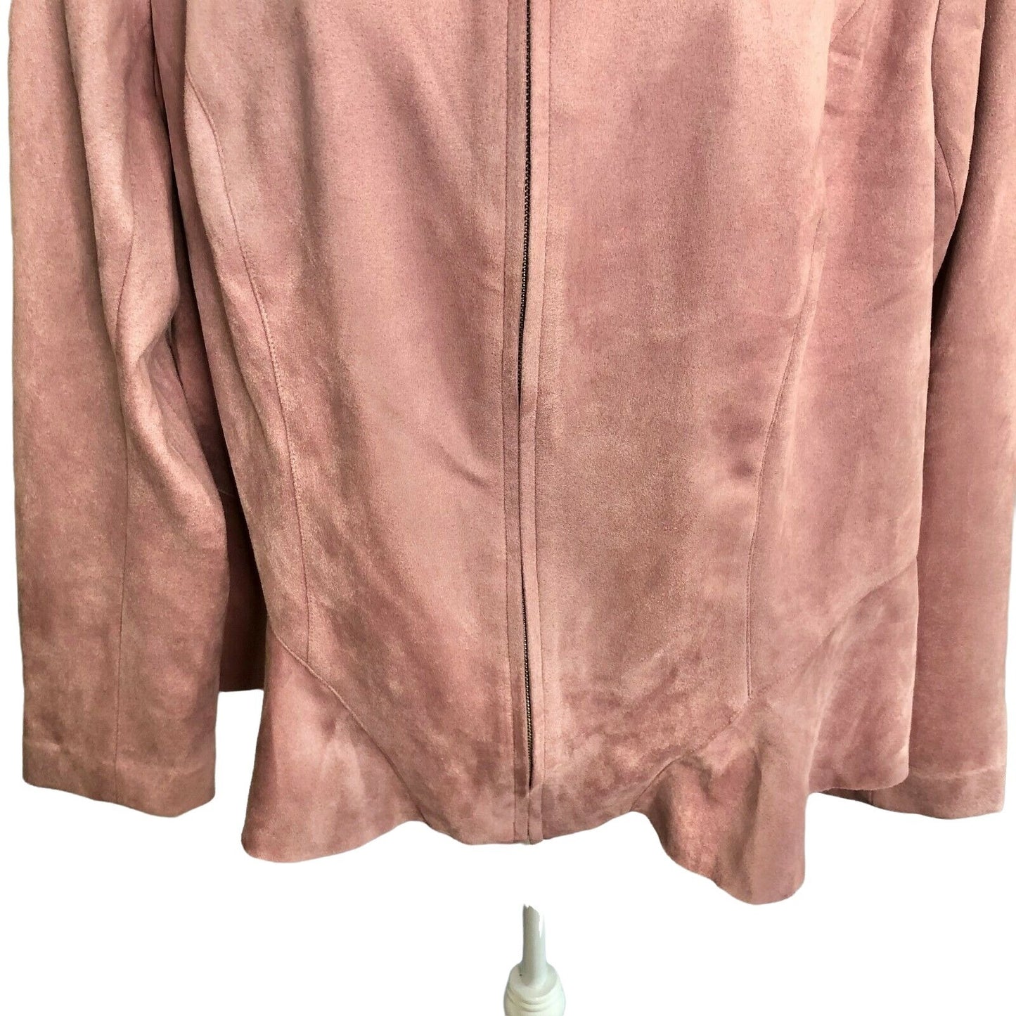 Lane Bryant Jacket Womens 20 Suede-look Zip Pink Surprise Back Tie NWT