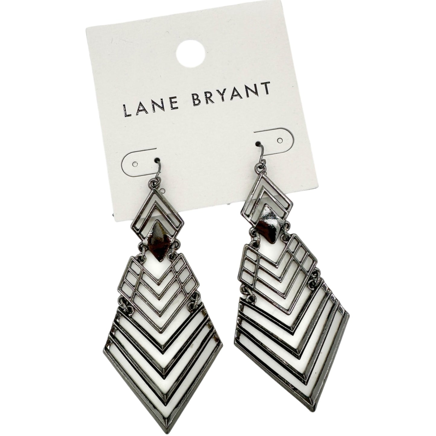 Lane Bryant Geometric Silver-Tone Drop Earrings NWT