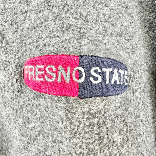 Gear for Sports Pullover L Gray Fleece Quarter Zip LS Pockets Fresno State