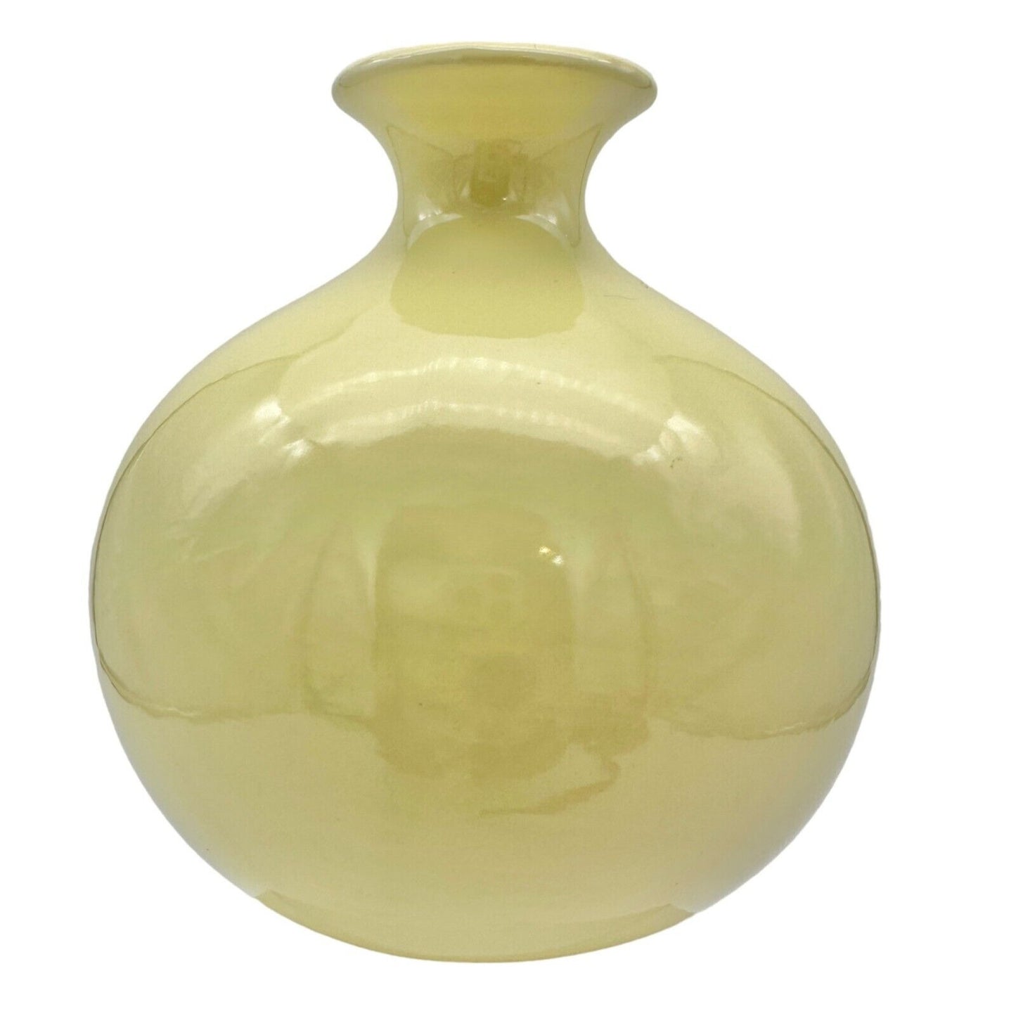 Ceramic Vase 5 inch Yellow Round Small Opening