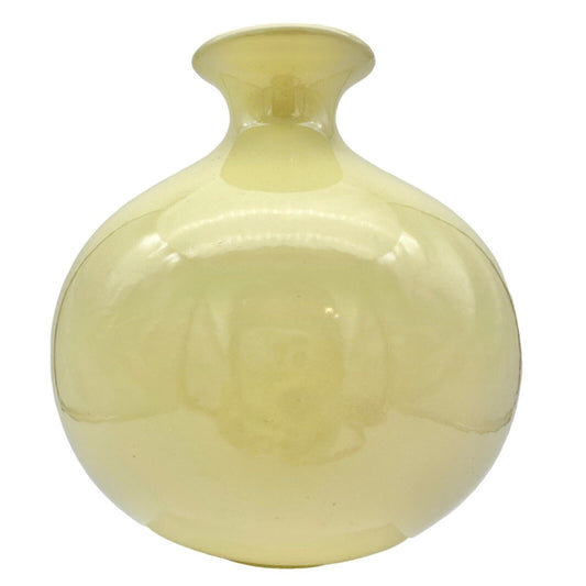 Ceramic Vase 5 inch Yellow Round Small Opening