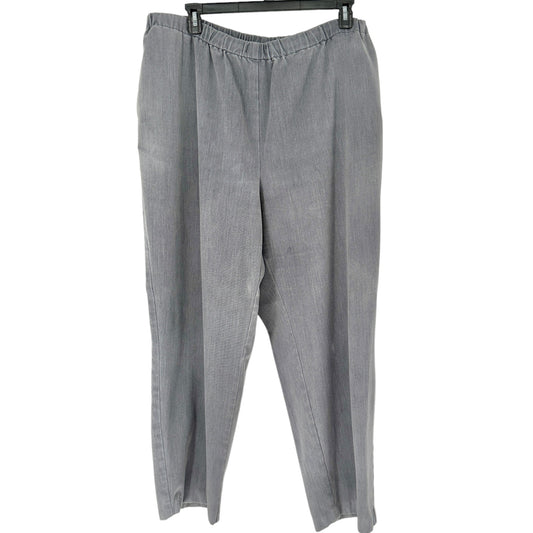 Silhouettes Pants Womens 2XT Gray Side Pockets Elastic Waist