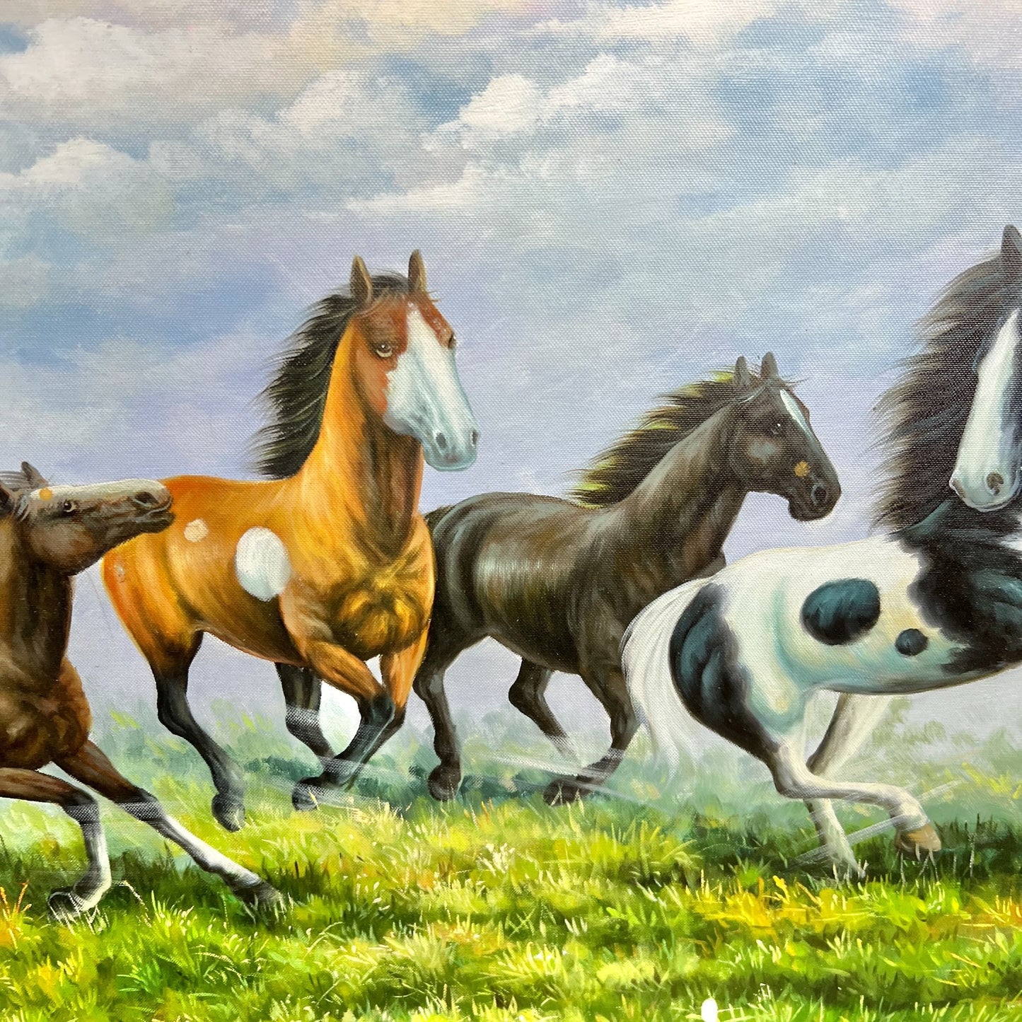 Framed Horses Print Stretched Canvas 42x30 LOCAL PICK UP ONLY