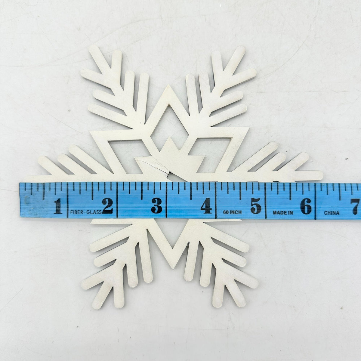 Set of 3 Wooden Cut-Out Snowflakes 6 inch White Assembly Required