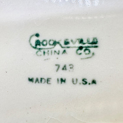 Vintage Crooksville China Co Floral Creamer Gravy Boat Made In USA Ecru Pink
