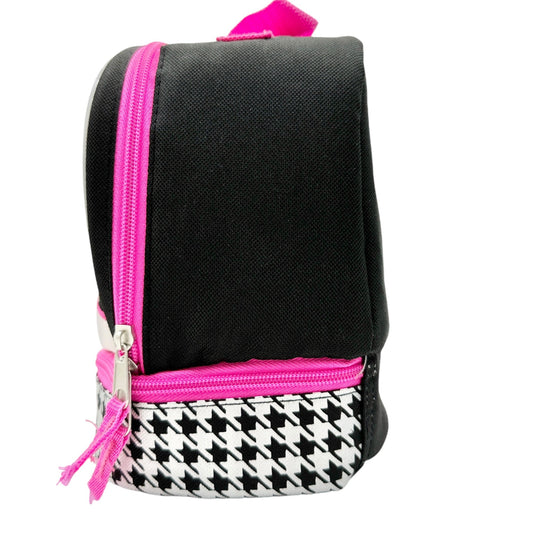 Cody Simpson Small Lunchtote 8 x 8 x 6 Houndstooth Black White Pink Accents