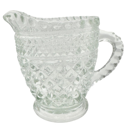 Anchor Hocking Wexford Creamer Pitcher Clear Glass 4.5 inches Tall Vintage