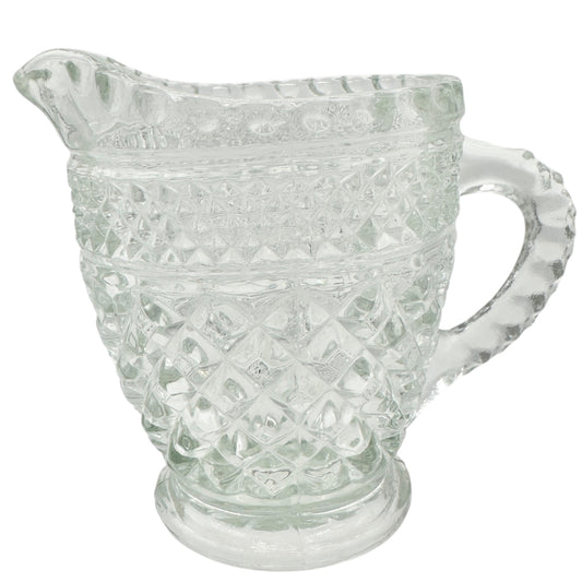 Anchor Hocking Wexford Creamer Pitcher Clear Glass 4.5 inches Tall Vintage