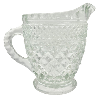 Anchor Hocking Wexford Creamer Pitcher Clear Glass 4.5 inches Tall Vintage