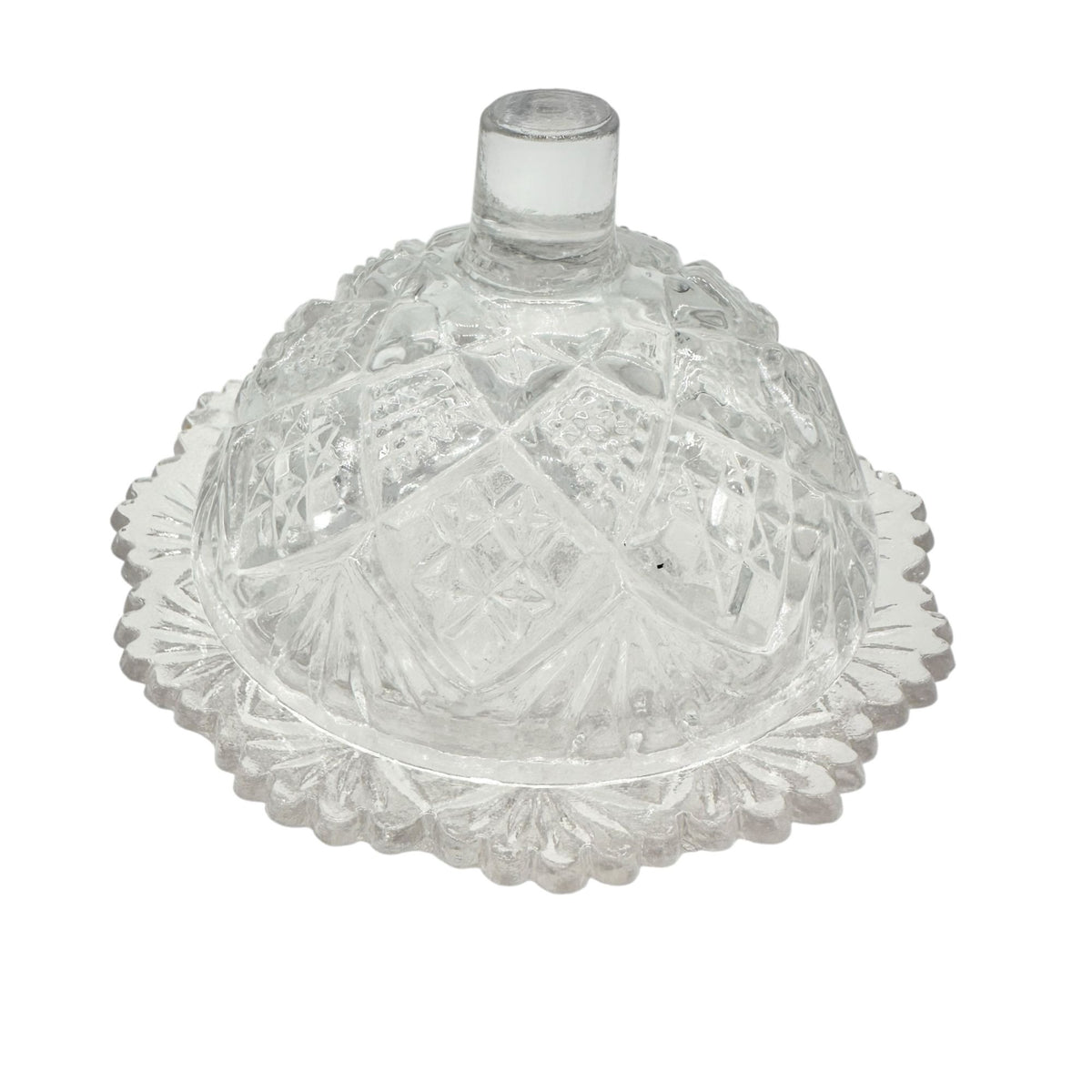 Thumbelina Flattened Diamond 5 Pc Childrens Tableware Set Vintage EAPG Glassware