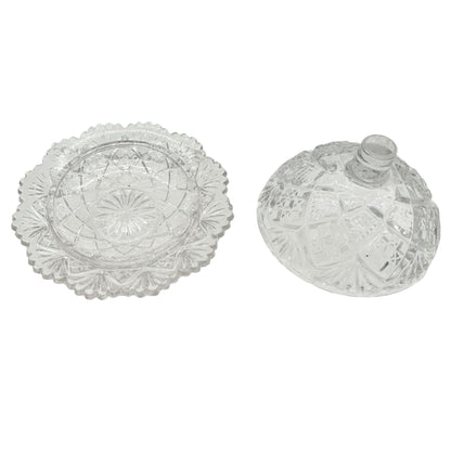 Thumbelina Flattened Diamond 5 Pc Childrens Tableware Set Vintage EAPG Glassware