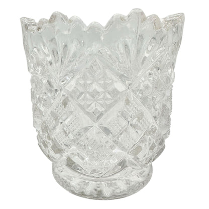 Thumbelina Flattened Diamond 5 Pc Childrens Tableware Set Vintage EAPG Glassware