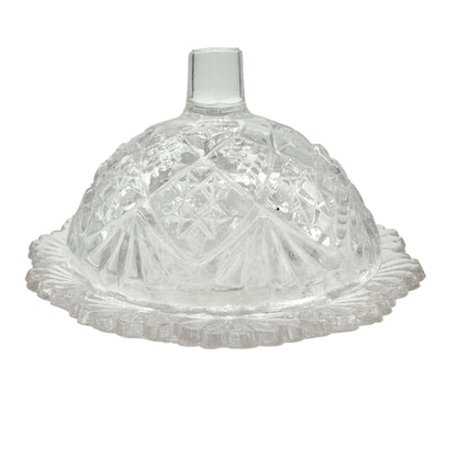 Thumbelina Flattened Diamond 5 Pc Childrens Tableware Set Vintage EAPG Glassware