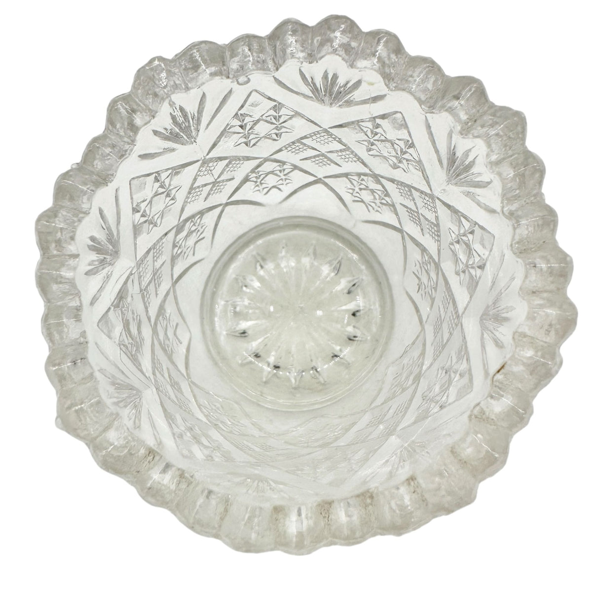 Thumbelina Flattened Diamond 5 Pc Childrens Tableware Set Vintage EAPG Glassware