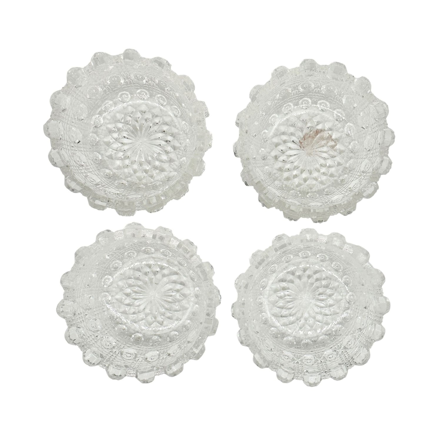 Crystal Jewel B-8 CnCL Childrens Lacy Daisy Table Bowl Set Of 5 Clear Glass