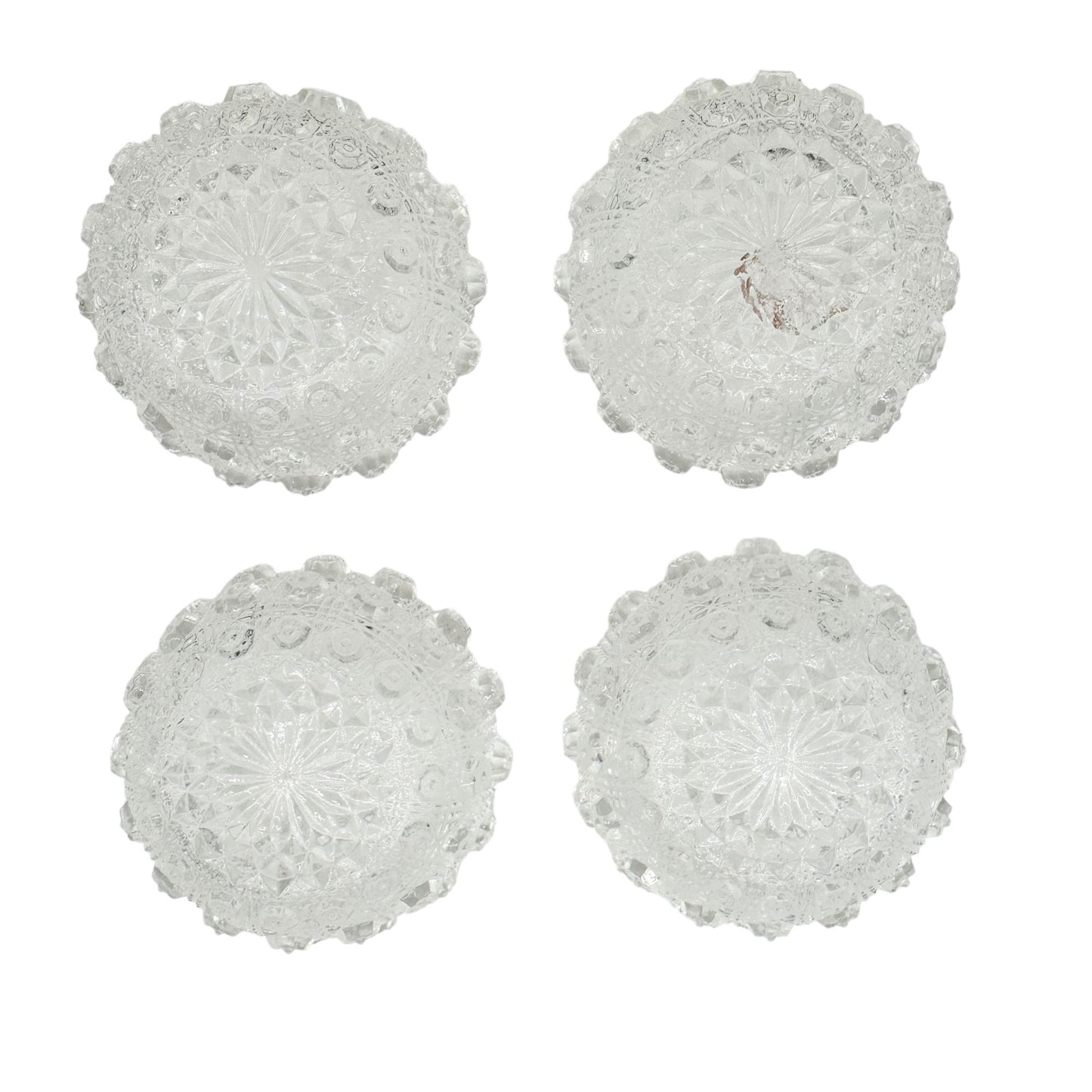 Crystal Jewel B-8 CnCL Childrens Lacy Daisy Table Bowl Set Of 5 Clear Glass