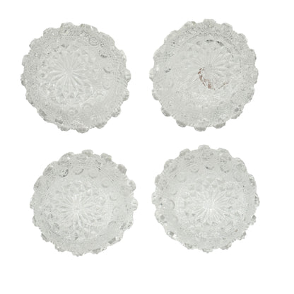 Crystal Jewel B-8 CnCL Childrens Lacy Daisy Table Bowl Set Of 5 Clear Glass