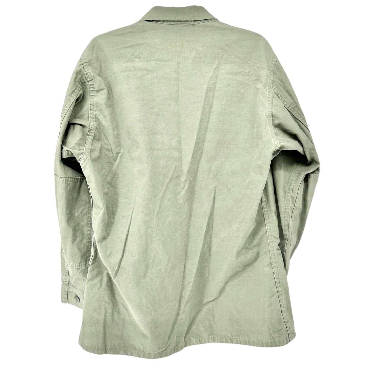 Vintage Genuine Gear Military Style Shirt Jacket Mens M-L Olive Green Button-Up