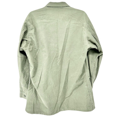 Vintage Genuine Gear Military Style Shirt Jacket Mens M-L Olive Green Button-Up