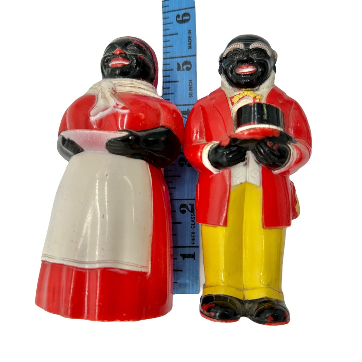 Black Americana Aunt Jemima and Uncle Mose Salt and Pepper Shakers Plastic 1950s