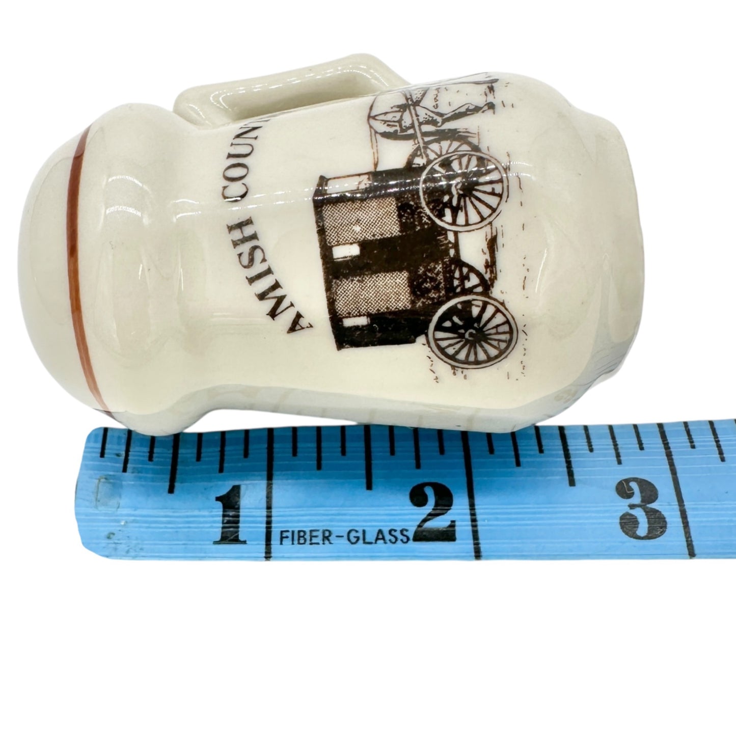 Vtg Amish Country Mug-Style Salt and Pepper Shakers Horse-Drawn Carriage Lipco