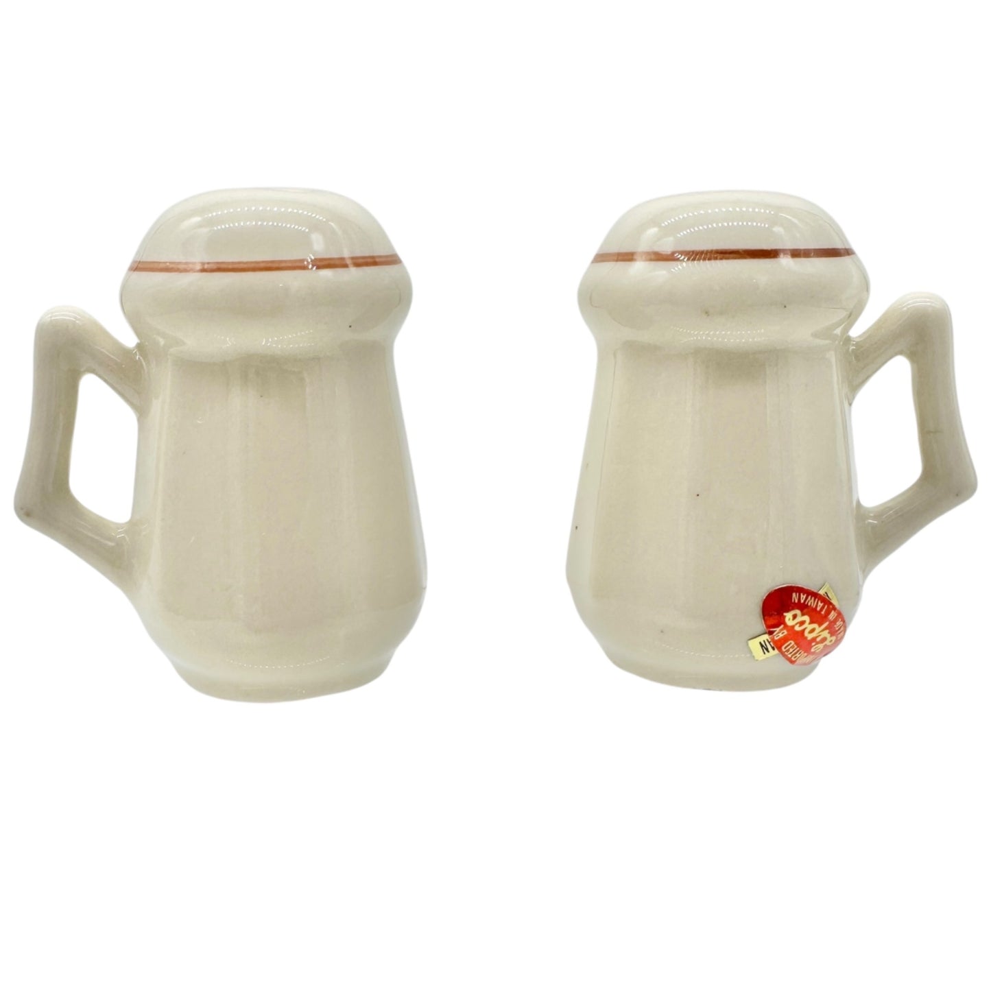 Vtg Amish Country Mug-Style Salt and Pepper Shakers Horse-Drawn Carriage Lipco