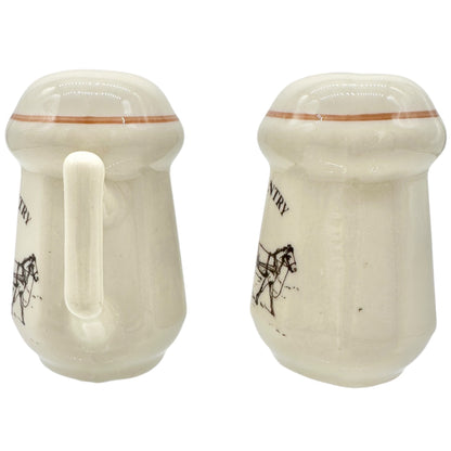 Vtg Amish Country Mug-Style Salt and Pepper Shakers Horse-Drawn Carriage Lipco
