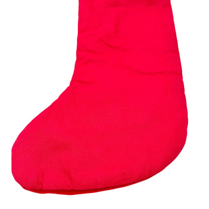 Max Studio Home Christmas Stocking Red Velvet Bead Reindeer Faux Fur White Cuff