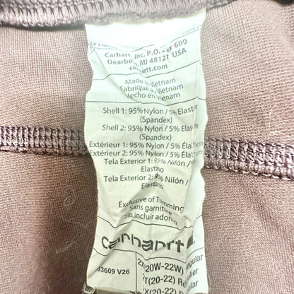 Carhartt Utility Leggings Womens 2X 20W-22W Brown Fitted Stretch With Pockets