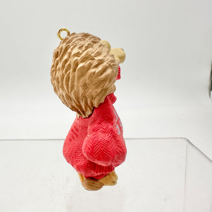 Hallmark Keepsake Ornament Dad 1990 Handcrafted Lion In Red Sweater Vintage