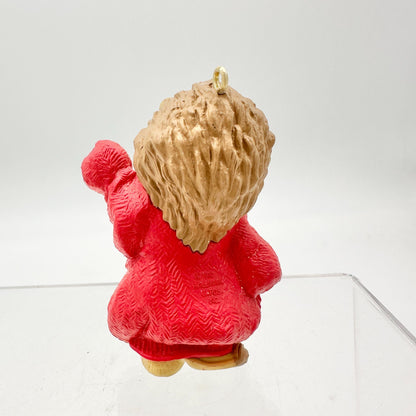 Hallmark Keepsake Ornament Dad 1990 Handcrafted Lion In Red Sweater Vintage