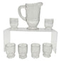 Nursery Rhyme 7pc Set Childrens Tableware Pitcher 6 Glasses US Glass Co 1908-19