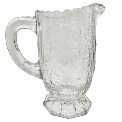 Nursery Rhyme 7pc Set Childrens Tableware Pitcher 6 Glasses US Glass Co 1908-19