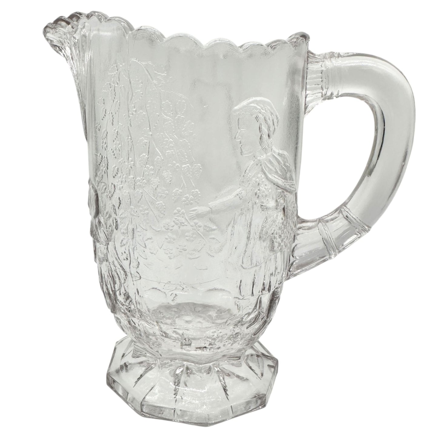 Nursery Rhyme 7pc Set Childrens Tableware Pitcher 6 Glasses US Glass Co 1908-19