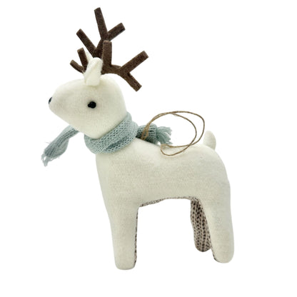 Christmas Ornament Reindeer 7 inch White Holiday